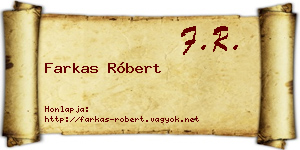 Farkas Róbert névjegykártya